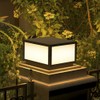 AILICIN Pillar Lamp Post Light, Tempered Glass Shade，Fence Deck Cap
