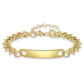 HMOOY Couples Matching Bracelets His and Hers, Stainless Steel Relationship Bracelets Silver/Gold/Black Plated Bracelet Long Distance Touch Bracelets for Women Men Promise Jewelry Gifts (Men-Gold)