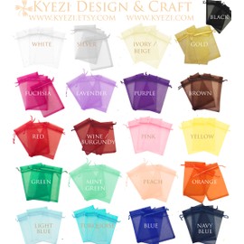 150 Pcs Navy 2x3 Sheer Drawstring Organza Bags Jewelry Pouches Wedding Party Favor Gift Bags Gift Bags Candy Bags [Kyezi Design and Craft]
