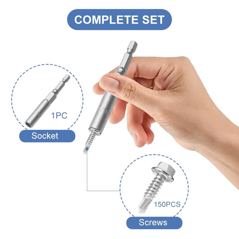 Divono Self Drilling Screws for Metal,150pcs Self Tapping Screws Metal,Stainless
