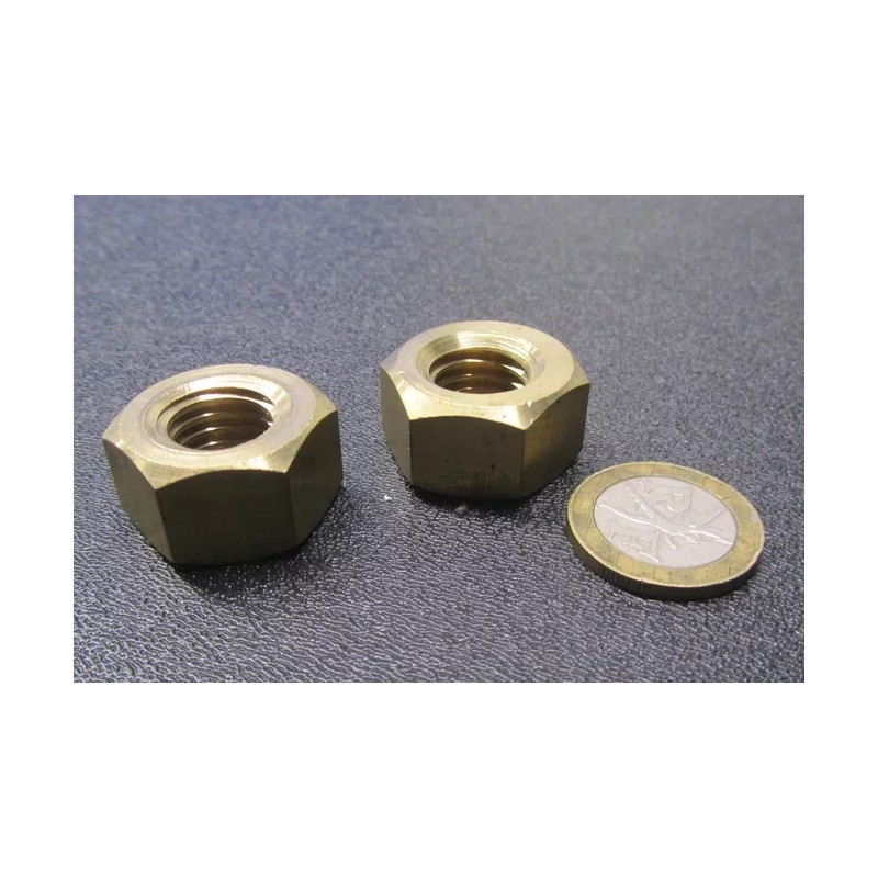 Basic Extra Wide, Heavy, Brass Hex Nuts RH, 9/16"-12 x