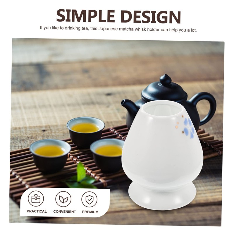BIUDECO Matcha Brush Whisk Holder Ceramic Japanese Tea Bowl Accessory