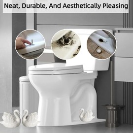 2 Toilet Bolt Caps Decorative,Toilet Screw Cover Caps, Toilet Caps for Bottom of Toilet, Funny Bathroom Decor Avoid Rusting Toilet Bolts Cover (White Swan)