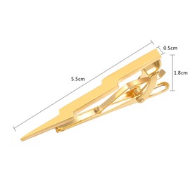 Yoursfs Gold Lightning Bolt Tie Clip for Men - Unique Tie Pin Men Jewelry