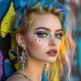 36000+Pcs Rhinestones for Bedazzling, 40 Colors 3mm Multicolor Flat Back Gems Bedazzler Kit with 3Pcs Jewelry Glue and Tweezers for Clothes, Shoes, Nails, Jewelry Making,Makeup,DIY Crafts