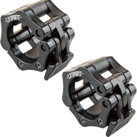C.P. Sports Barbell Lock Collars 25 mm, 28 mm, 30 mm, 50 mm, for Long Bars, Short Bars, Pump Barbells, Barbell Collars, Clamp Collars, 1 Pair Quick and Safe Barbell Locks, black, 30mm