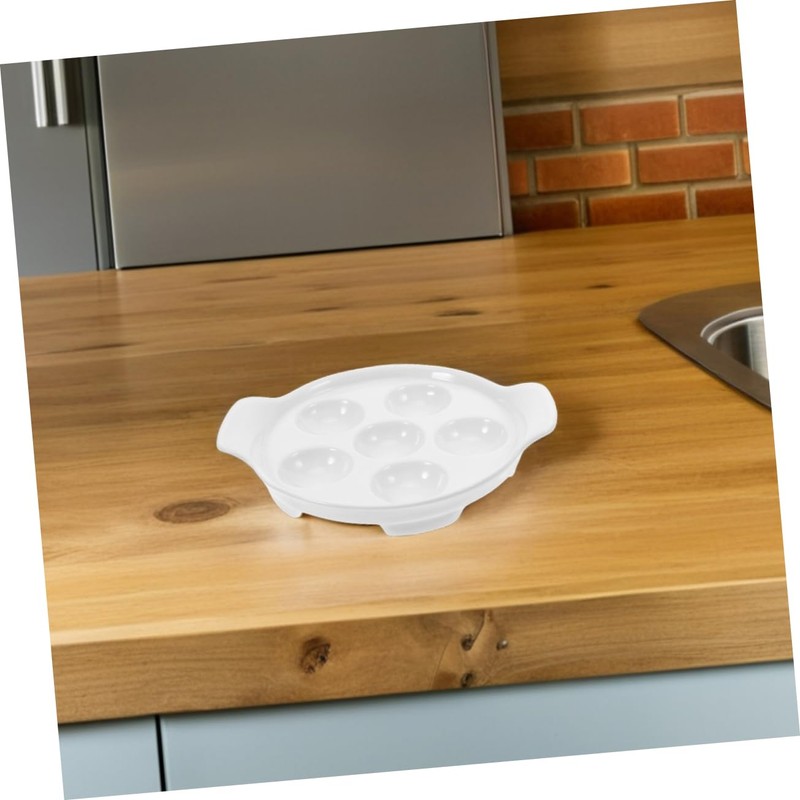 LIFKOME 2pcs Ceramic Escargot Baking Dish French Style Snail Platter