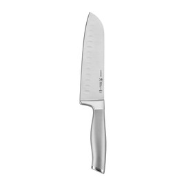 HENCKELS Modernist Razor-Sharp Hollow Edge Santoku Knife 7 inch, German Engineered Informed by 100+ Years of Mastery, Gray