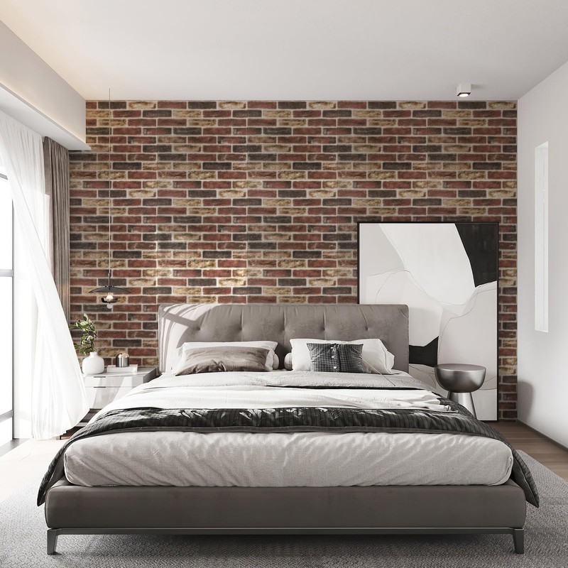 Art3d 10Pcs Large Size 52.5 Sq.FT 3D Self-Adhesive Foam Brick