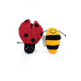 ZippyClaws Catnip Cat Toys - Ladybug and Bee 2 Pack, Interactive Indoor Kitty Toys for Boredom, Chasing, and Scratching, Unique Novelty Plush Toys for Kittens & Cats