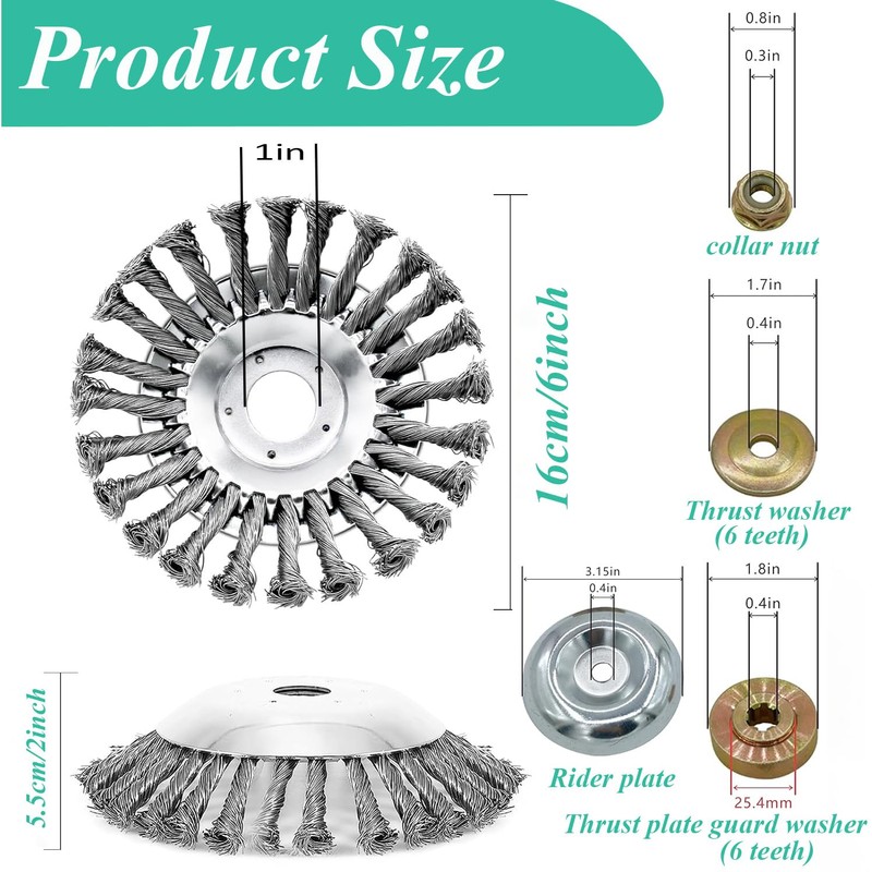 6 Inch Heavy Duty Steel Wire Trimmer Blade, Unbreakable Wire