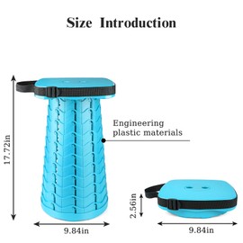 Deer's Life Square Portable Folding Stool, 2024 Upgrade Full Color Collapsible Stools for Adults Heavy Duty 485lbs Yet Small Lightweight Telescoping Retractable Camping Stool for Travel Outdoor Indoor