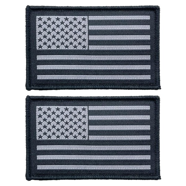 stidsds 2 Pack Black American Flag Patch - Embroidered Patches