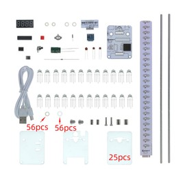 DONGKER TWE-24 Coloured Spectrum Indicator Kit, DIY Kit, Voice Control, Audio Spectrum Display, Clock, RGB LED Display, Electronic Soldering