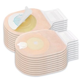 CELECARE Colostomy Bags 20 Pack, Ostomy Bags,One-Piece Drainable Pouches with Closure for Colonoscopy Ileostomy Stoma Care, Cut-to-Fit, Max 65mm