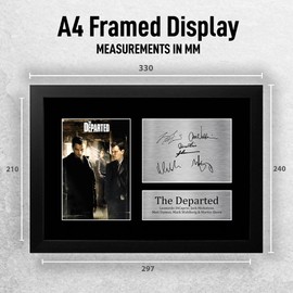 HWC Trading FRAMED The Departed Gift Signed A4 Printed Autograph Leonardo DiCaprio Matt Damon Jack Nicholson Mark Wahlberg Martin Sheen Gifts Photo Display