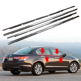 Weatherstrip Window Moulding Trim Seal Belt for 2008-2012 Honda Accord | Fits 4 Door Sedan, Replaces# 72410-TA0-A01 72450-TA0-A01 72910-TA0-A01 72950-TA0-A01