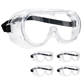 Ennoxwi 5 Pcs Safety Goggles for Work Protective Over Glasses with Vents for Home Lab Workplace
