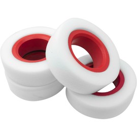 4Pack ShareGoo 1.9 inches Tire Foam Dual Stage Rubber Inner & Foam Inserts Outer Foam Firm for 114-120mm Tire Compatible with Axial SCX10 90046 Traxxas TRX4 Crawler Wheel (Red)