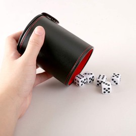 GWHOLE Dice Cup Dice Set Dice Stacking PU Leather Material Double 10 Dice