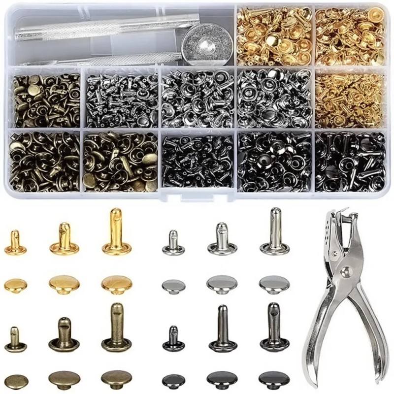 Kit De Tachas Y Remaches Para Decorar Cuero 484 Piezas