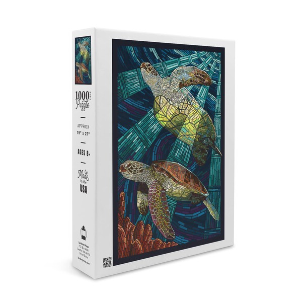 Sea Turtle, Paper Mosaic (1000 Piece Puzzle, Size 19x27, Challenging Jigsaw Puzzle for Adults and Family, Made in USA)