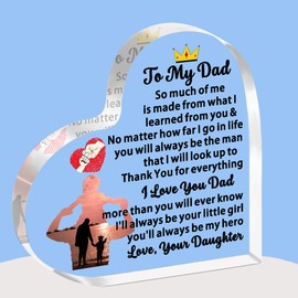 FMCC Dad Gifts from Daughter - Dad Christmas Birthday Gift from Daughter Father's Day Gifts from Daughter Daddy Gifts from Daughter Heart Acrylic Plaque Your Little Girl