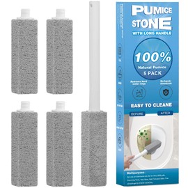 5 Packs Pumice Cleaning Stone with Extra Long Handle, Pumice Stone for Toilet Bowl Clean for Cleaning Toilets, Bathtubs, Grills, Swimming Pools, Sinks