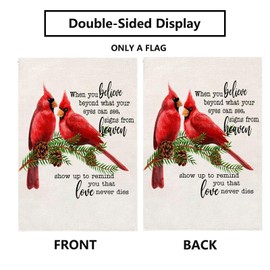Cardinal Garden Flag 12x18 Inch Double Sided Outside Memorial Day Gravesite Saying Farmhouse Yard Outdoor Decoration