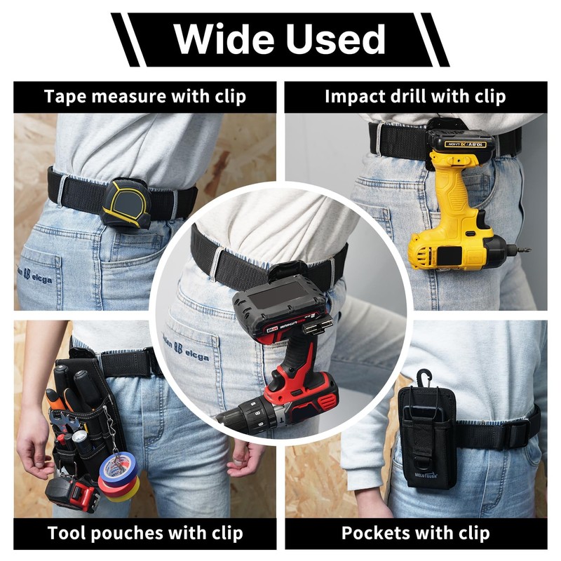 MELOTOUGH Tape Measure Holder for Tool Belt,Drill Holder for Tool