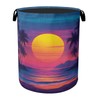 Hawaiian Sunset Foldable Laundry Hamper - Waterproof Fabric Storage Basket