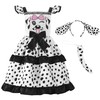 ReliBeauty Dalmatian Costume for Children, Girls, with Ears, Headband Tail,
