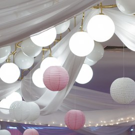 pajoma Paper Lamp Lantern White Pack of 10 for Party Wedding Decoration (35 cm x 35 cm)