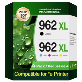 962 XL Ink Cartridges Combo Pack OfficeJet Pro 9015e 9018e 9025e 9010 9020 e Compatible for HP 962XL Ink Cartridges HP962XL/962 HP962XL Printer Ink for OfficeJet Pro 9010 9015 9018 9012 9025 9022 e