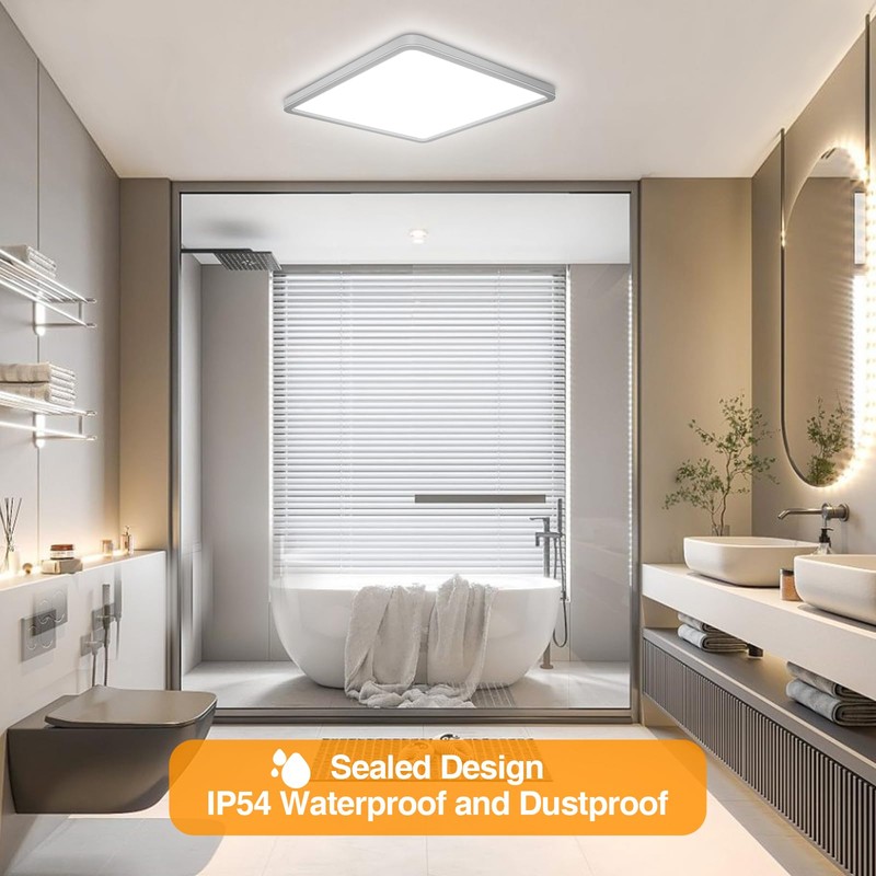 Yexati LED Ceiling Light Dimmable, 24W 3200LM 13 RGB Color