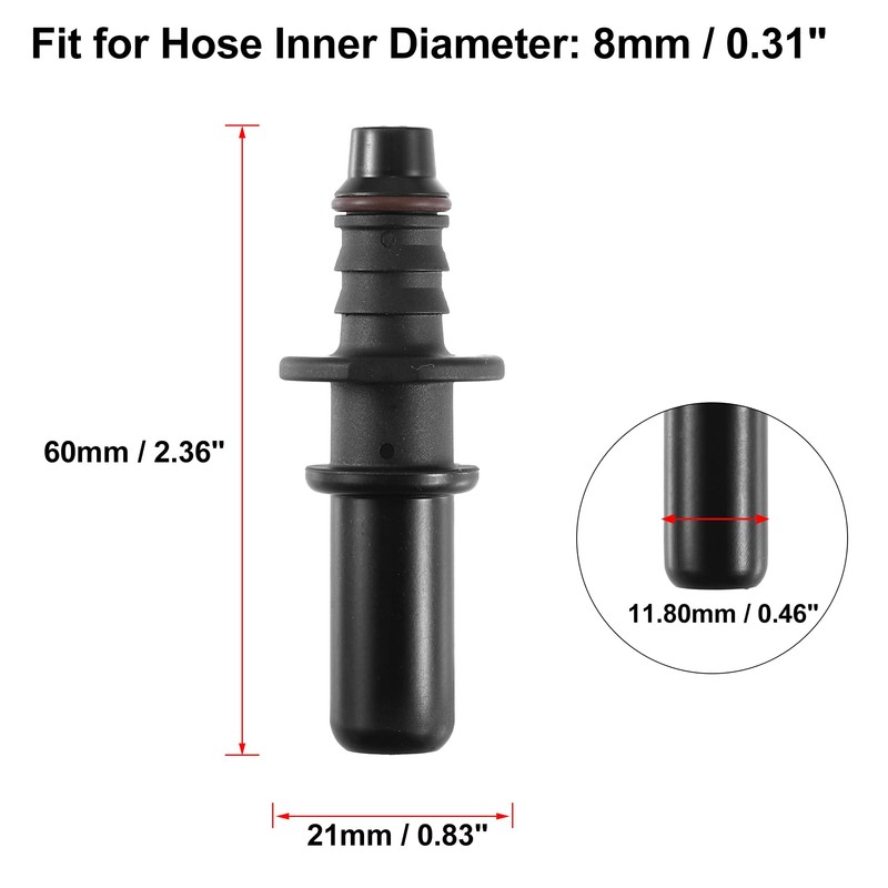 A ABSOPRO 2 Piece Fuel Line Connector 11.80 mm ID8