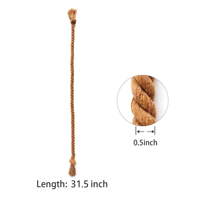 Yteseery 8 Pack Outdoor Curtain Tiebacks Rope, Natural Cotton Curtain