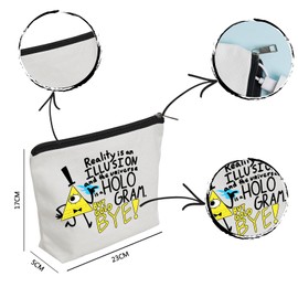 WZJHCL Bill Cipher Makeup Pouch Cartoon Cosmetic Kit Bag Book Of Bill Survival Kit Mystery Shack Storage Pouch Bag, Bye, Fashion