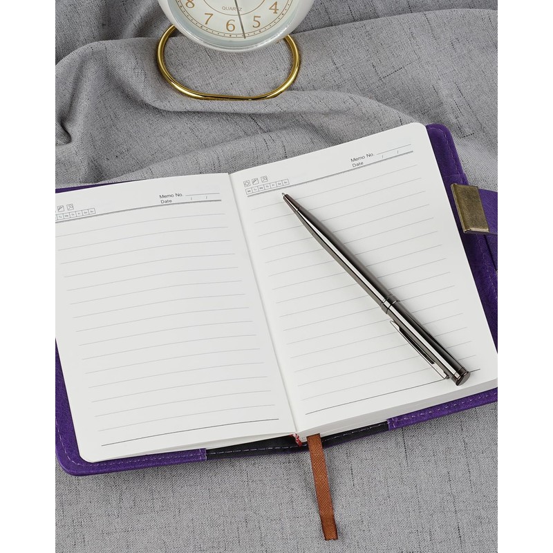 WEMATE Journal with Lock, A6 PU Leather Diary with Lock