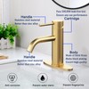 Brushed Silver Bathroom Faucet, Single Handle Modern Bathroom Sink RV