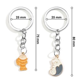 Couple Cat and Fish Keychain Set, Cute and Creative Design, Perfect for Gifts, Birthday, Friendship, Best Friend, Mum, Sister Birthday, Boyfriend, Girlfriend, Unique Womens Keyring