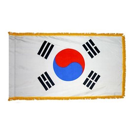 South Korea 3ft x 5ft Nylon Flag With Gold Fringe - Made in the USA from Flags Unlimited