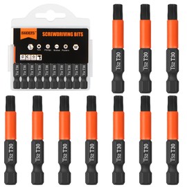 BAIDETS Pro T30 Screwdriver Bit Set - Screwdriver Torx 10 Pieces, 50 mm Length, 1/4 Inch Hex Shank Bit Assortment, with Dispenser Box
