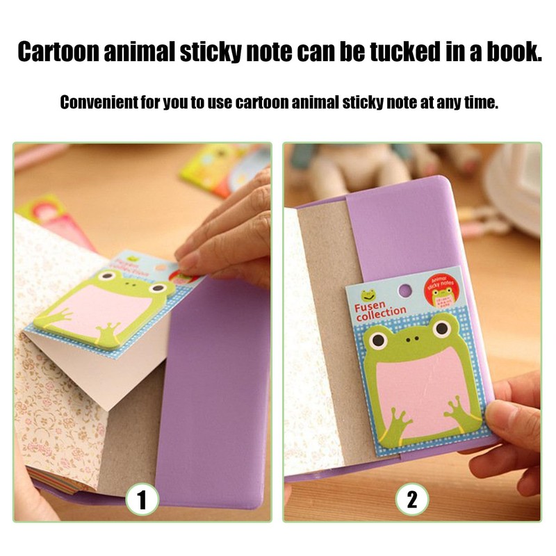 24 Pack Sticky Notes, Cute Sticky Notes Set, Cartoon Animals