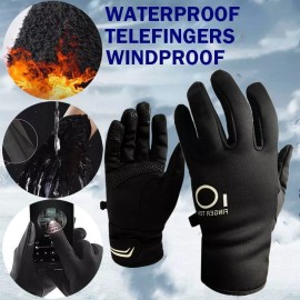 Finger Ten Winter Work Gloves Men Women Insulated Thermal Lined Outdoor Ski 1pair - Black, S