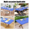 Smiry Rectangle Picnic Table Cover, Waterproof Elastic Fitted Camping Tablecloths