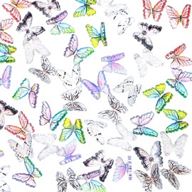 Pack of 30 Miniature Butterflies Decoration, Micro Butterflies, Colourful Small Butterflies Decoration, for Miniature Dollhouse Accessories, Miniature Landscapes, Nail Art, DIY Decoration