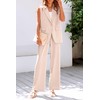 PRETTYGARDEN Womens 2 Piece Blazer Suits V Neck Sleeveless Vest