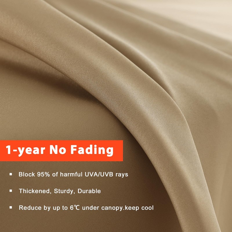 MASTERCANOPY Patio Umbrella 9 ft Replacement Canopy for 8 Ribs-Khaki