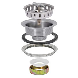 EZ-FLO Kitchen Sink Strainer with Spin and Seal Basket, Die-Cast Slip-Joint Nut, Fits 3-1/2 to 4 Inch Openings, Stainless Steel, 30009